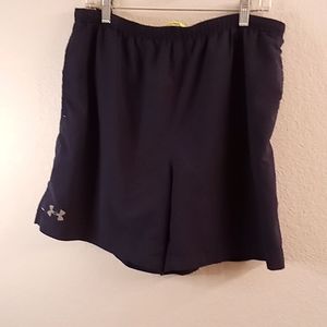 Under Armour heat gear swimming trunks size XL Navy Blue Logo Elastic Waist B8 X